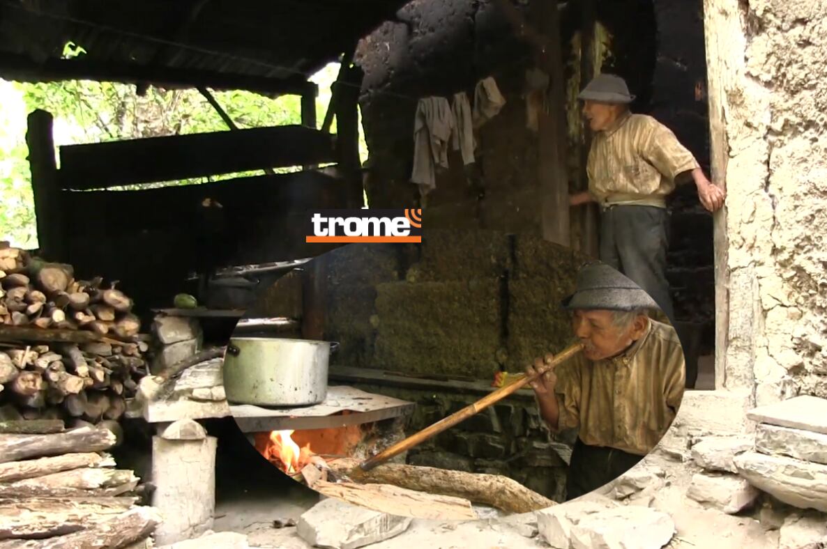 Don Marcelino Abad, 'Mashico' , el más longevo del Perú. Pasó más de cien años viviendo solito y cultivando la tierra. Ahora recibe cariño en casa hogar 'Mis abuelitos'. (Isabel Medina / Foto compos. Trome /Pensión 65).