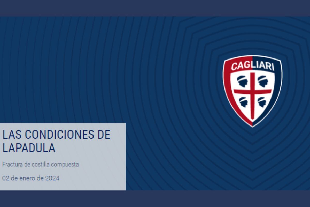 Club informó este martes la actual situación de Gianluca Lapadula (@cagliaricalcio)