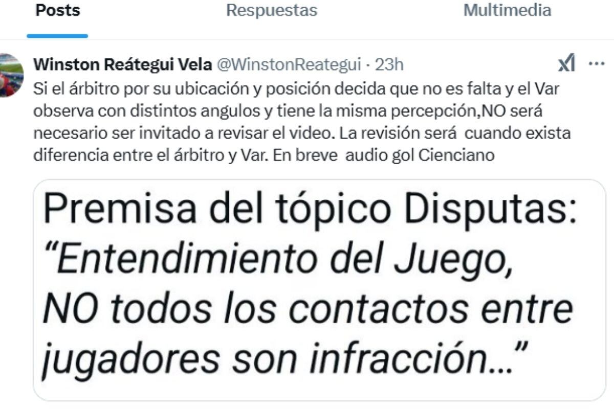 Mandamás de la CONAR aclaró tema impreciso tras Universitario vs Ciencano (@winstonreategui)