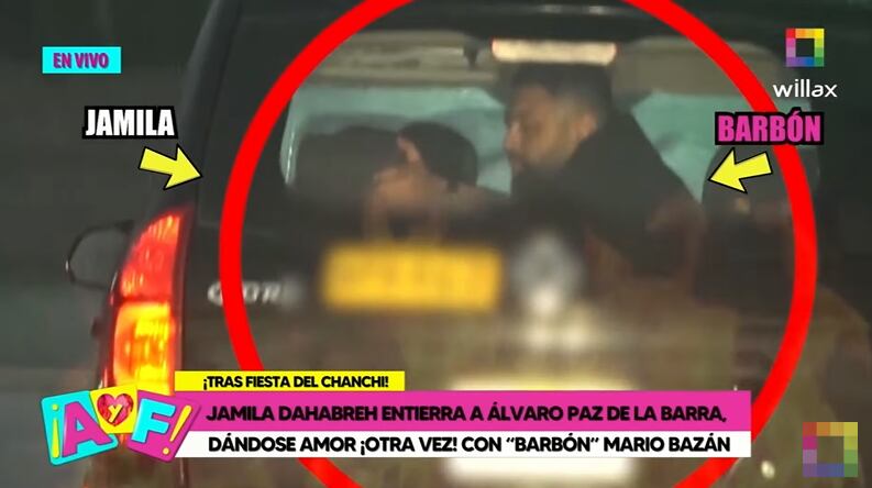 Jamila Dahabreh niega beso con su amigo Mario Bazán. (Foto: Willax TV).