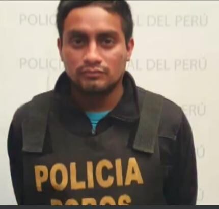 Luis Rugel Cahua (27) detenido por la División de Robos de la Dirincri (PNP)