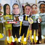 Año Nuevo: Piñatas de Jerí, Vizcarra, López Aliaga, Cueva, ‘Lady 2 soles’ y más personajes salen con curiosas frases