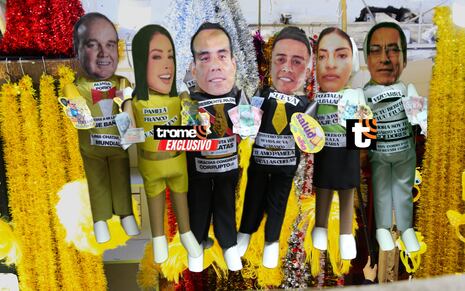 Año Nuevo: Piñatas de Jerí, Vizcarra, López Aliaga, Cueva, ‘Lady 2 soles’ y más personajes salen con curi...