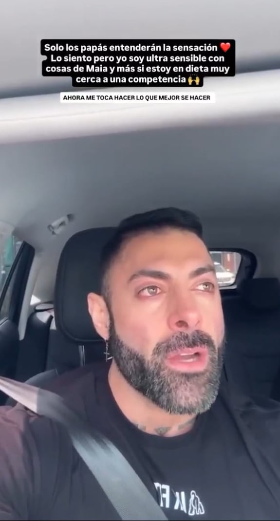 'Hombre Roca' se quiebra al despedirse de su hija. (Fuente: Instagram)