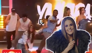 Rebeca Escribens trató de hacer unos pasos de baile en el set de ‘América hoy’ y terminó de rodillas
