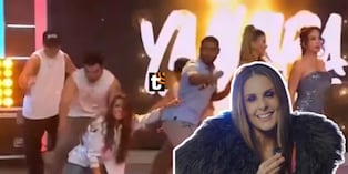 Rebeca Escribens trató de hacer unos pasos de baile en el set de ‘América hoy’ y terminó de rodillas.