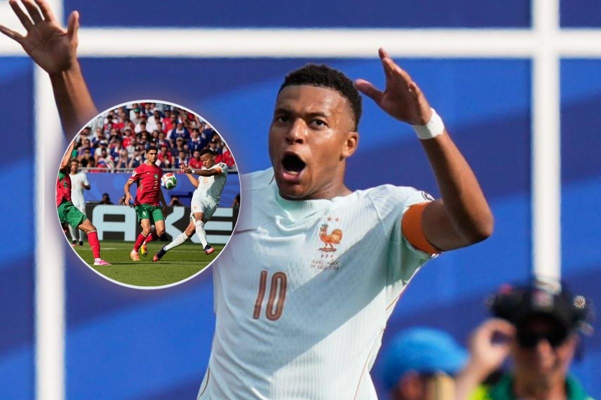 Kylian Mbappé festeja el primer tanto de Francia ante Marruecos (Foto: AFP)