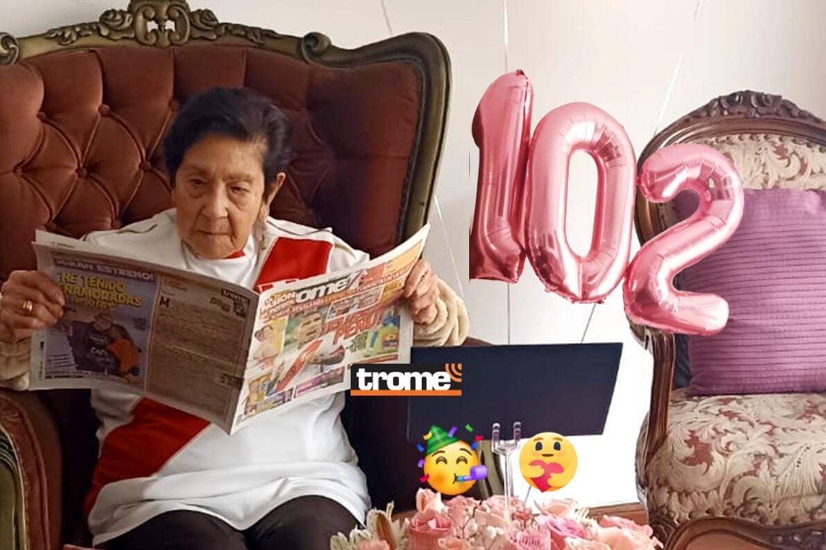 Doña Regina recibió feliz sus 102 años. Goza de buena salud y del amor de su familia y se declara hincha de Trome. (Isabel Medina / Trome).