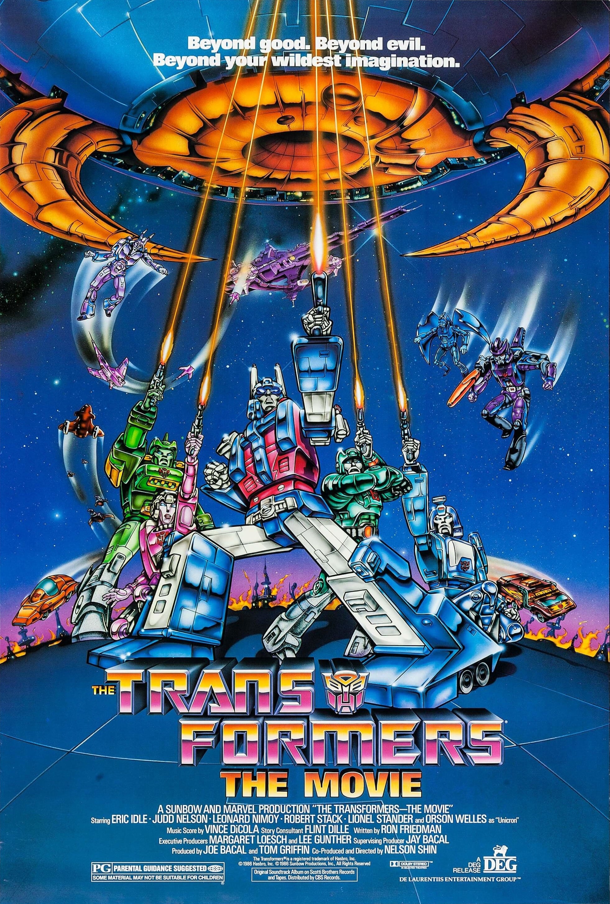 Póster oficial de Transformers en 1986 (Difusión)