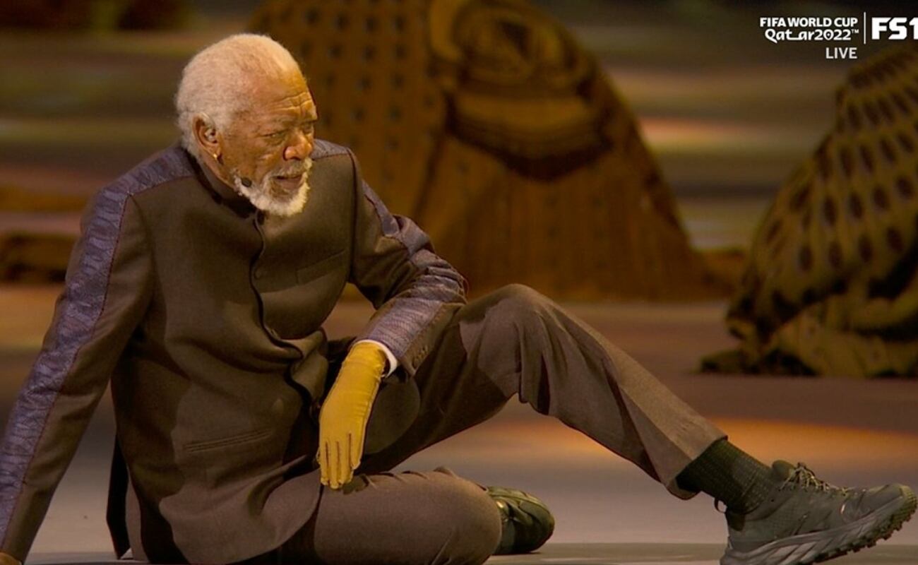 Morgan Freeman en la inauguración del Mundial 2022. (FOTO: ESPN / Twitter).