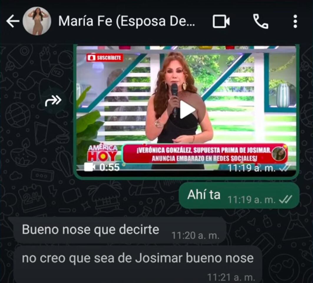 Pareja de Josimar arremete contra Verónica González. (Fuente: América Hoy)