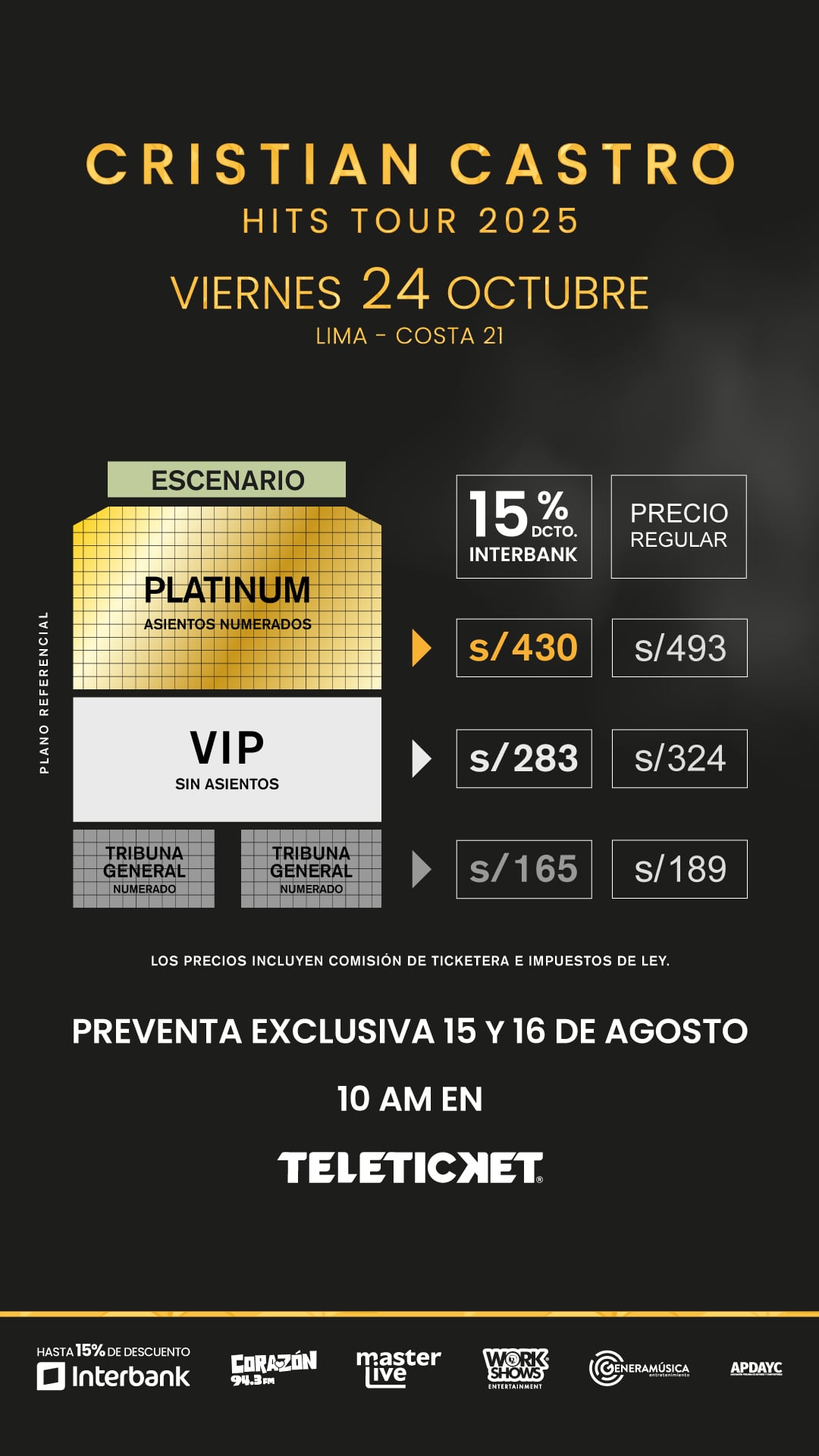 Entradas para Cristian Castro en Lima