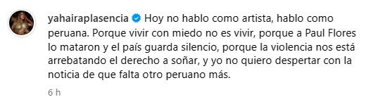 Yahaira Plasencia lanza potente publicación contra la delincuencia.