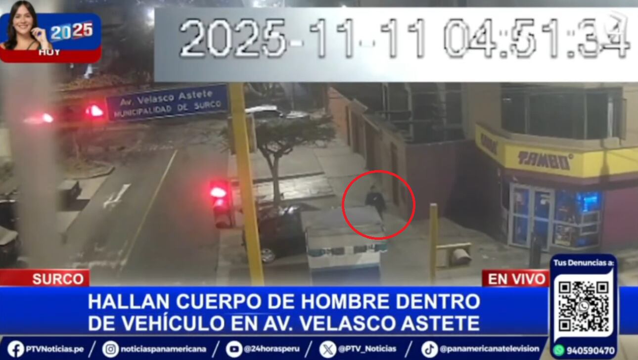 Cámara registró al hombre fallado muerto dos días antes de ingresar a su carro en Surco. Nunca más salió.