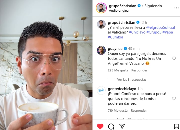 Christian Yaipén anhela cantar en el Vaticano y revela qué cantarían frente al papa León XIV.