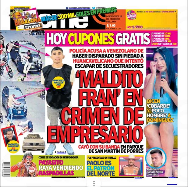 Portada impresa de Trome