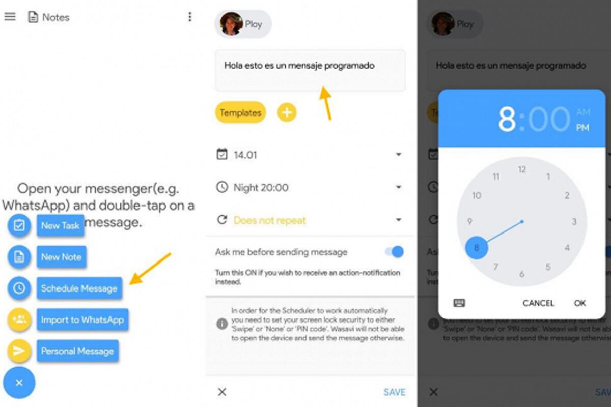 De esta forma podrás programas tus mensajes de WhatsApp. (Foto: Whatsapp)