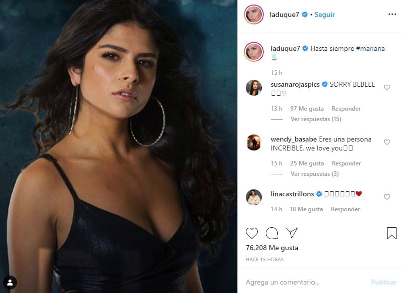 Stephania Duque se despidió de Mariana através de las redes sociales y sus fans la han llenado de felicitaciones (Foto: Telemundo)