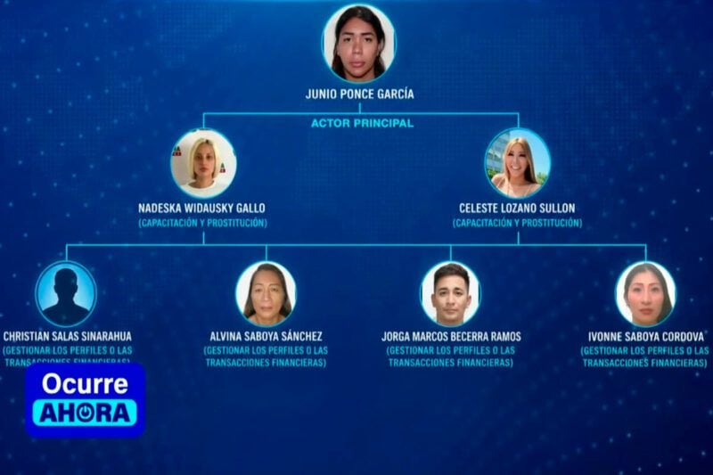 Organigrama de red criminal de Nadeska Widausky. Foto: ATV