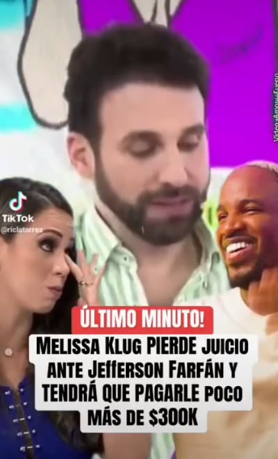 Melissa Klug deberá pagarle 300 mil dólares a Jefferson Farfán tras perder juicio.