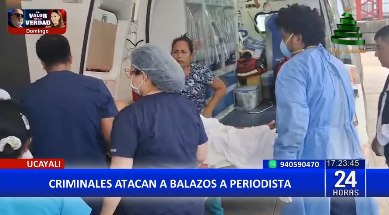 Periodista atacado a balazos por sicarios en Ucayali, fue trasladado al Hospital de Tingo María.