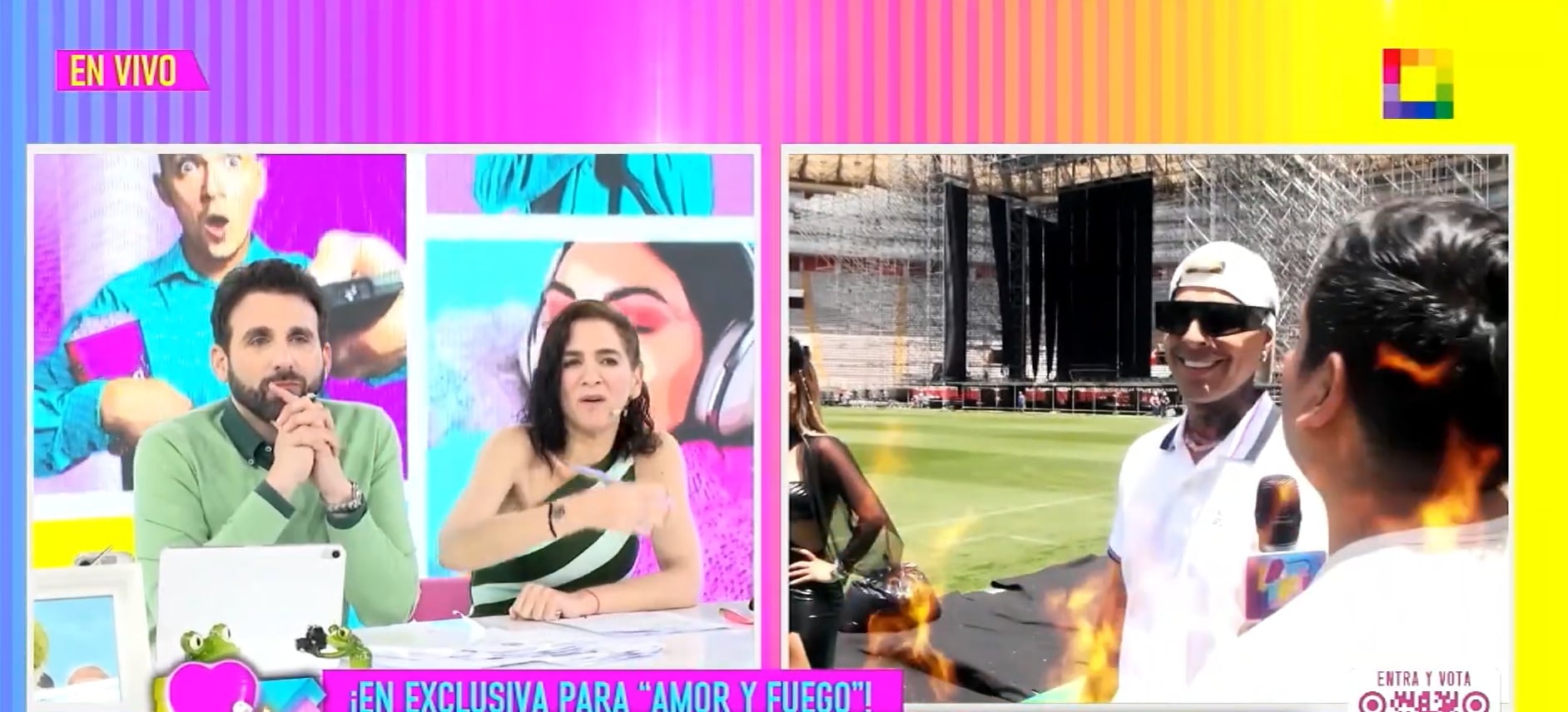 El novio de la trujillana, Paul Michael, le respondió con todo a Macarena Gastaldo. (Fuente: Willax)