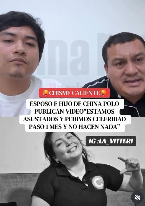 Esposo e hijo de la 'China' Polo pide la captura del autor intelectual del asesinato, a un mes del crimen.
