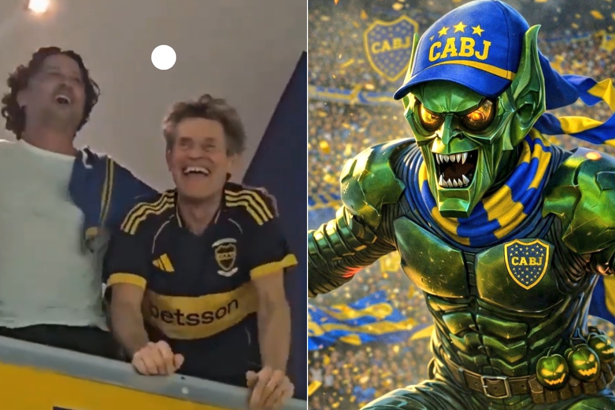 Willem Dafoe acudió a la Bombonera a alentar a Boca Juniors. (Redes sociales)