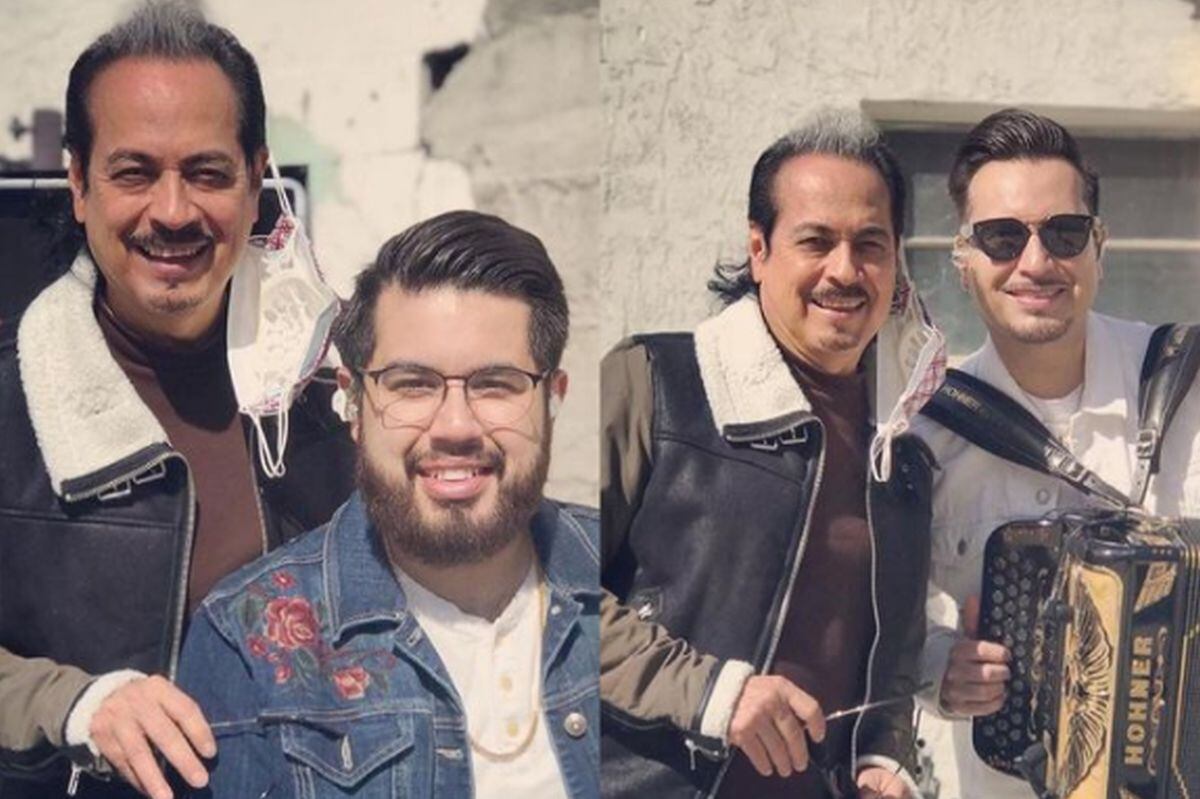 La segunda voz de Los Tigres del Norte junto a sus hijos Raúl y Giovanni, quienes también incursionaron en la música (Foto: Hernán Hernández / Instagram)