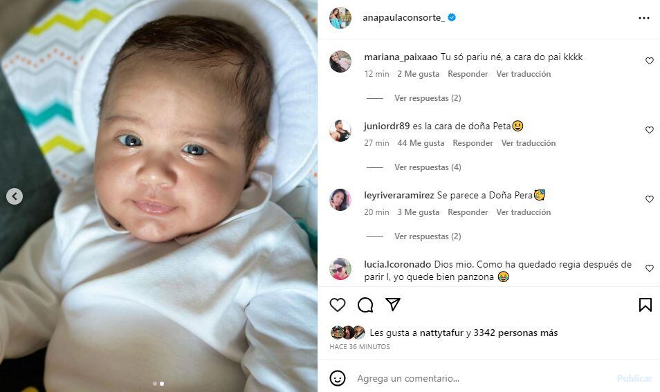Ana Paula consorte muestra por primera vez el rosto de su hijo con Paolo Guerrero. (Foto: Instagram)
