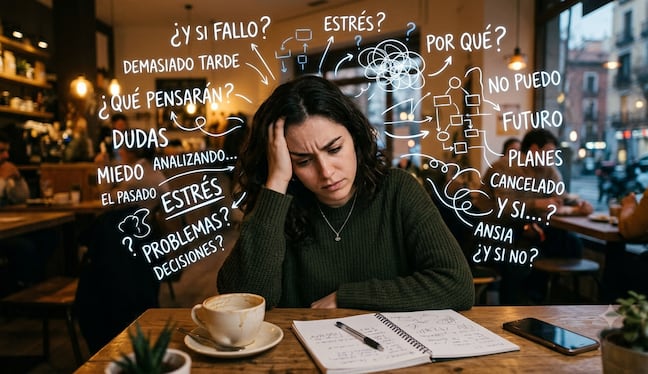 La rumiación deja de ser un mal hábito cuando comienza a afectar la vida diaria. Foto: IA.