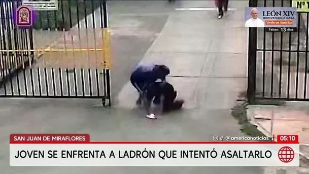 Joven se enfrenta a ladrón que intentó asaltarlo en SJM. Foto: América Noticias