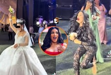 Michelle Soifer se lanza por bouquet en boda y termina en el suelo: “Si el ramo no viene a mí, yo voy...”
