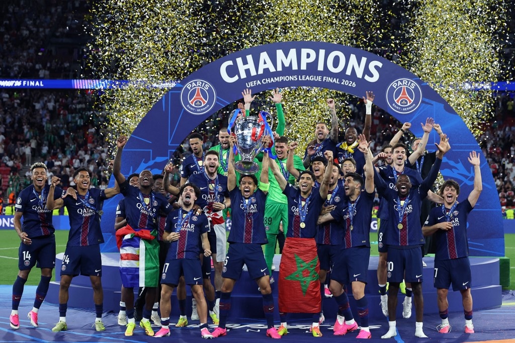 PSG campeón de la UEFA Champions League. Sumó su segunda 'Orejona' consecutiva. (Photo by FRANCK FIFE / AFP)