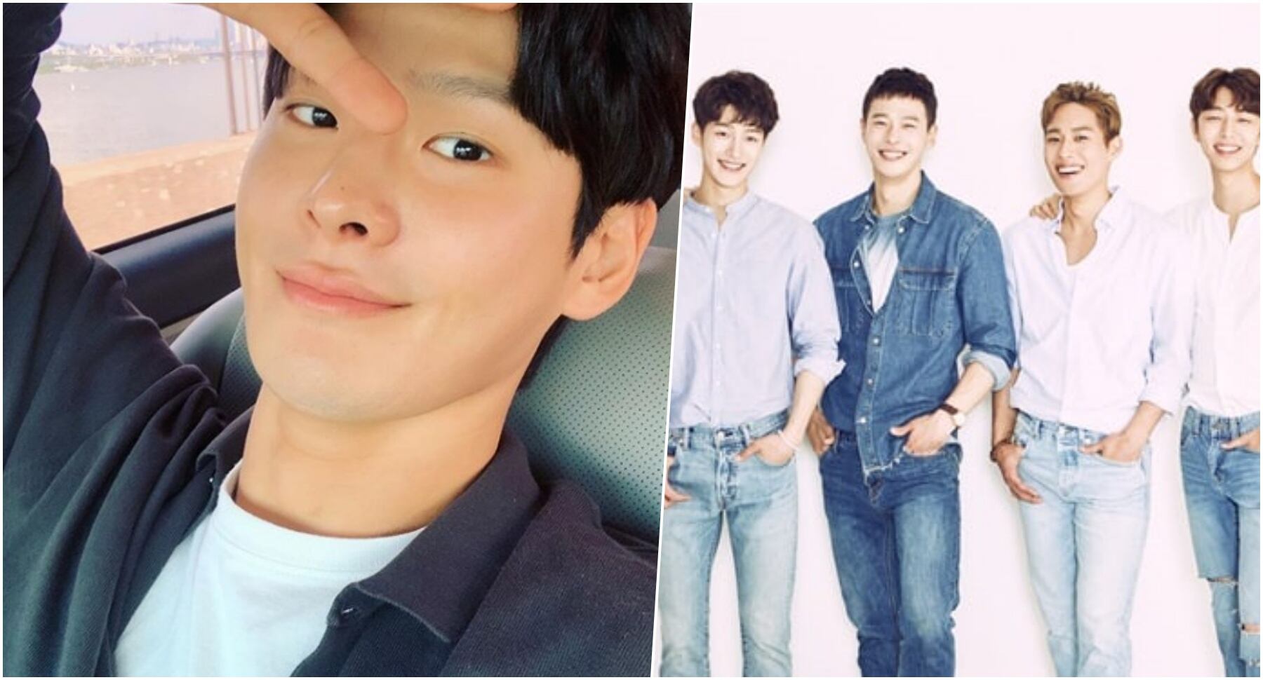 Izq.: Cha In Ha, actor coreano que fue encontrado muerto en su departamento. Der., con camisa jean: en sus épocas como miembro de SURPRISE U, agrupación de K-Pop. Fotos: Difusión.