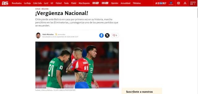 Los diarios chilenos criticaron duramente a Ricardo Gareca tras la histórica derrota en casa ante Bolivia.