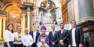 Dirigentes, técnico y jugadores visitaron Las Nazarenas y pidieron bendición a Cristo Moreno (Foto: @gersoncuba)