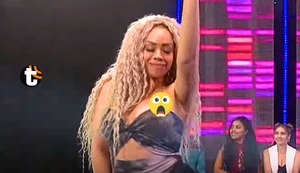 Pura tentación: Mirella Paz sufre accidente en vivo y deja ver más de la cuenta