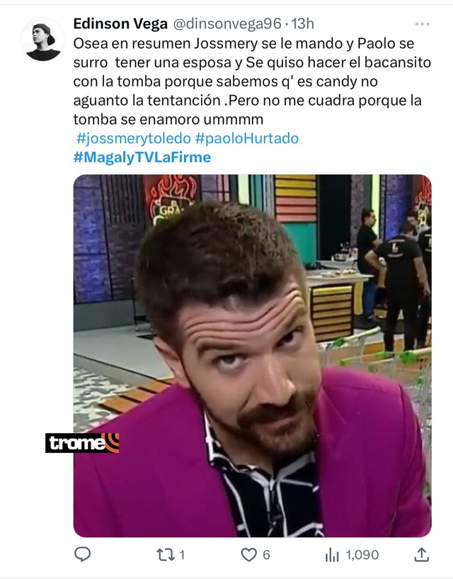 Paolo Hurtando en entrevista con Magaly Medina sobre Jossmery Toledo