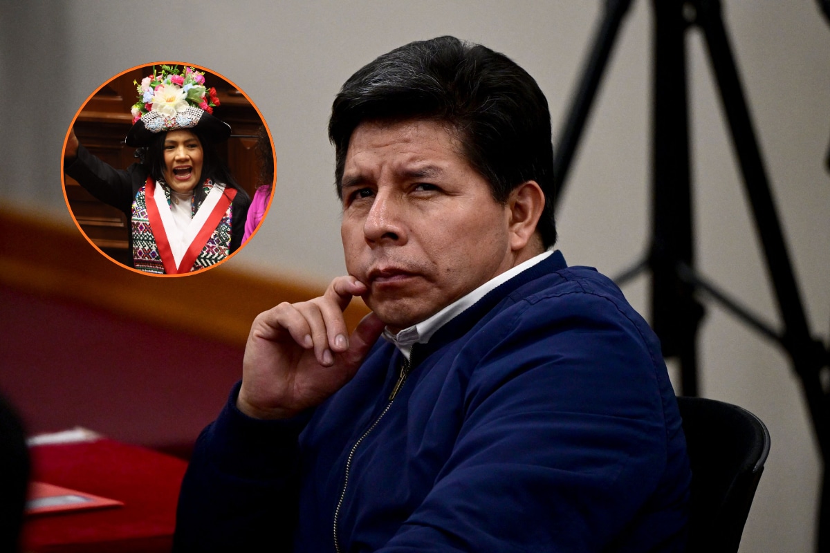 Fueron mostrados chats de Catherin Palomino sobre Pedro Castillo. (AFP)