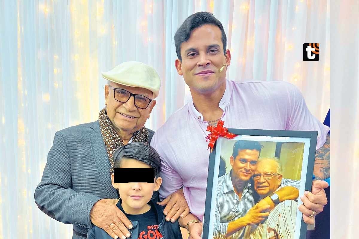 Christian Domínguez recibió emotiva sorpresa de su papá.