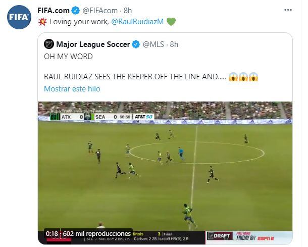 FIFA destacó el gol de Ruidíaz en la MLS.