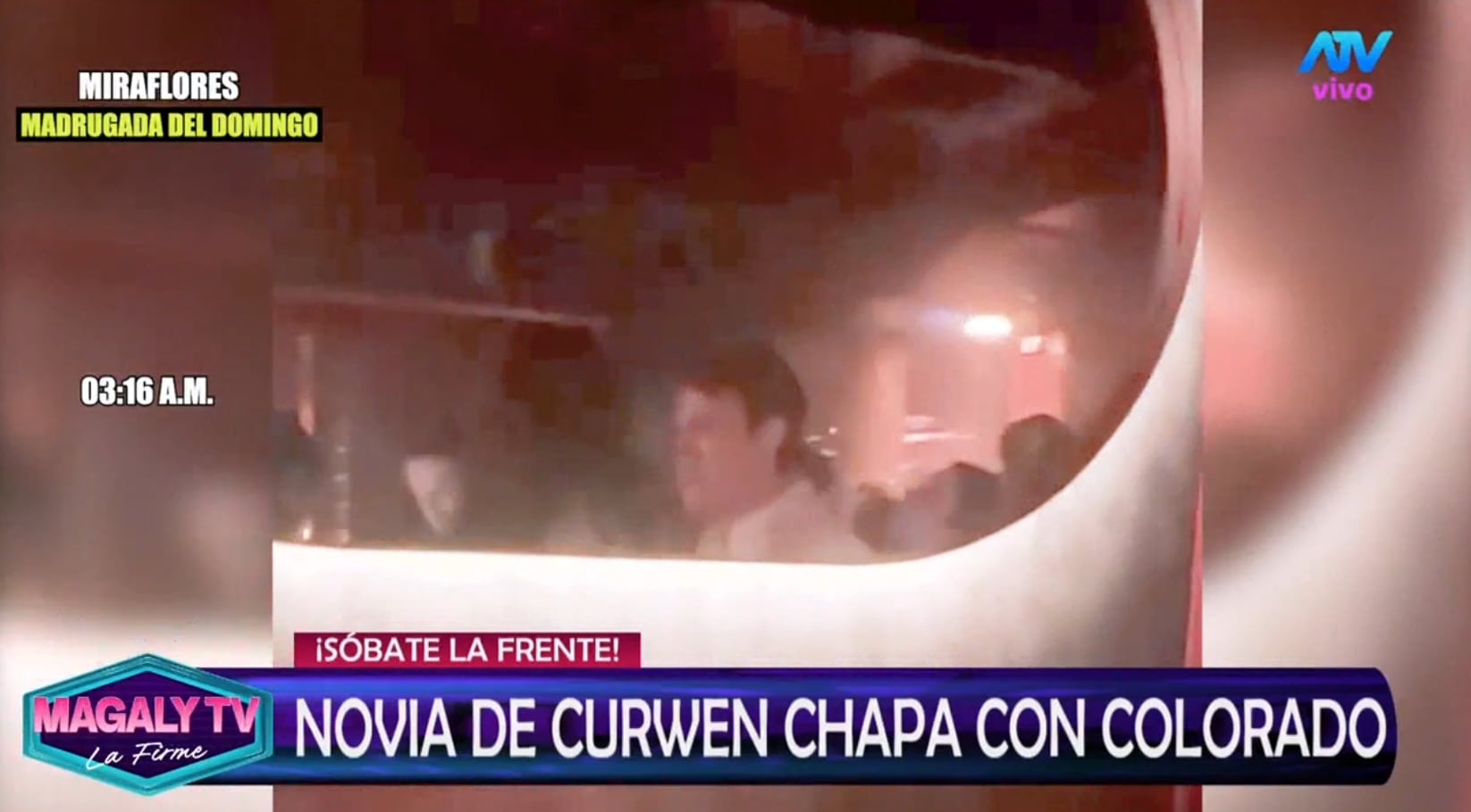 Pareja de Curwen es captado con otro sujeto en discoteca y según nota de 'Magaly TV La Firme' se habría besado.