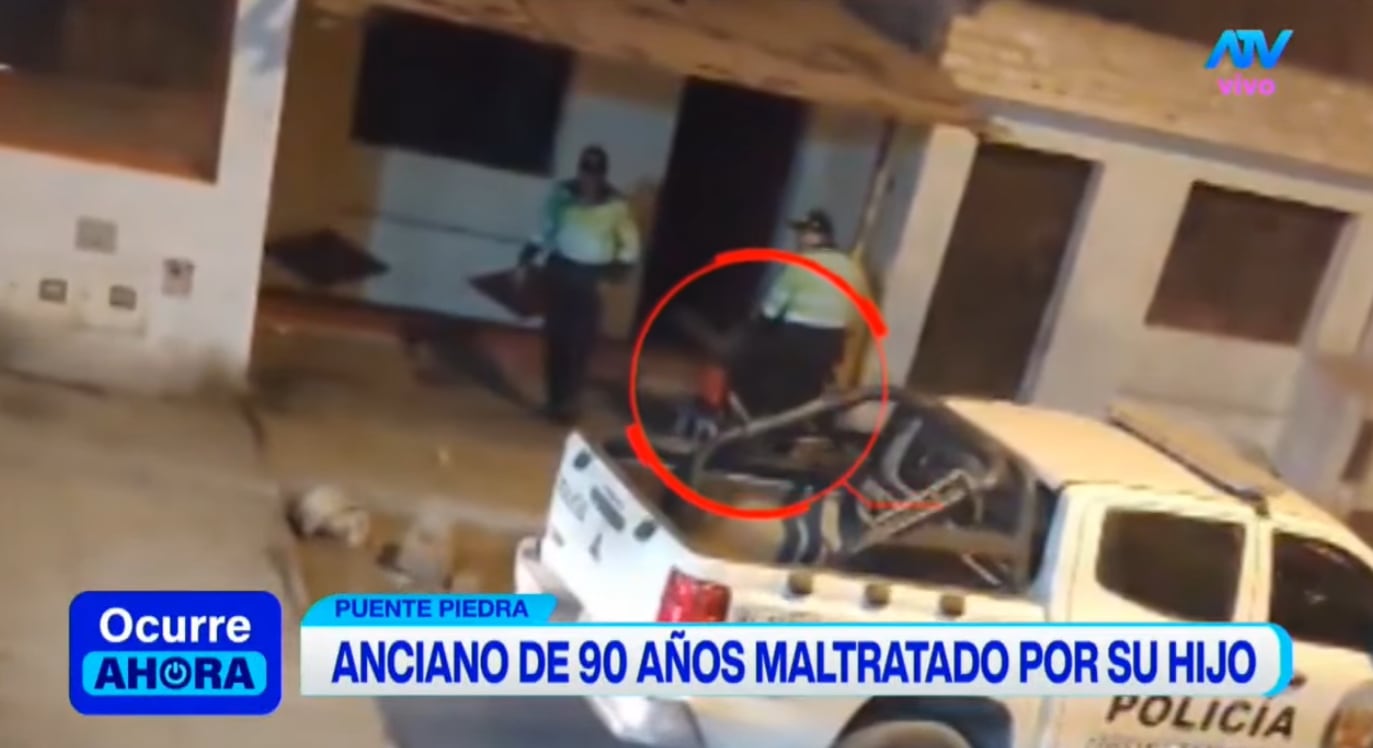 Efectivos de la policía detuvieron a hijo por presunta violencia contra su padre, un adulto mayor.
