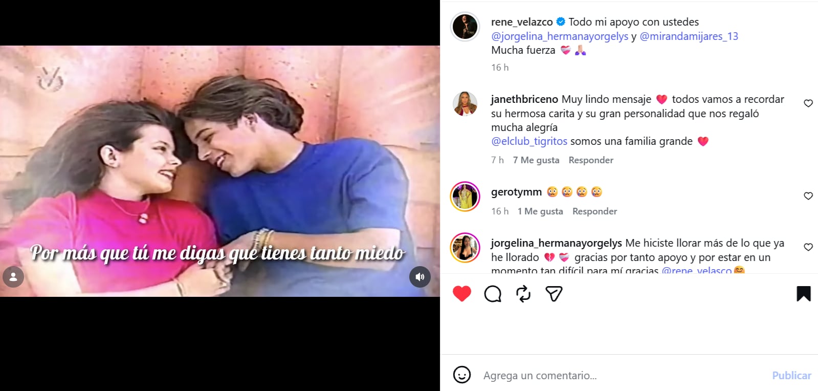 René, quien protagonizó la telenovela 'Entre Tú y Yo' con Yorgelis Delgado, se despide de ella enterado de su fallecimiento tras los terremotos.