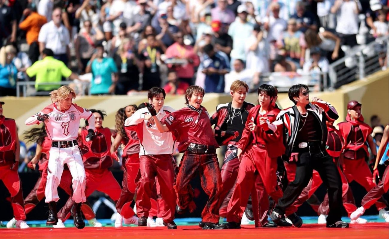 BTS en el show del Medio Tiempo del Mundial 2026 | Foto: AFP
