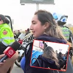 Paro de transporte: policía auxilia a madre con niño trasplantado