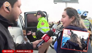 Paro de transporte: policía auxilia a madre con niño trasplantado
