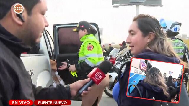 Paro de transporte: policía auxilia a madre con niño trasplantado