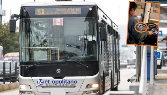 TROME | Chofer del Metropolitano manejaba mirando su celular (@francitoperu)